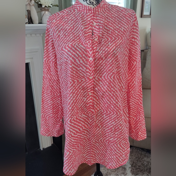 J. Crew Factory Swim J Crew Pink White Patterned Coverup Poshmark